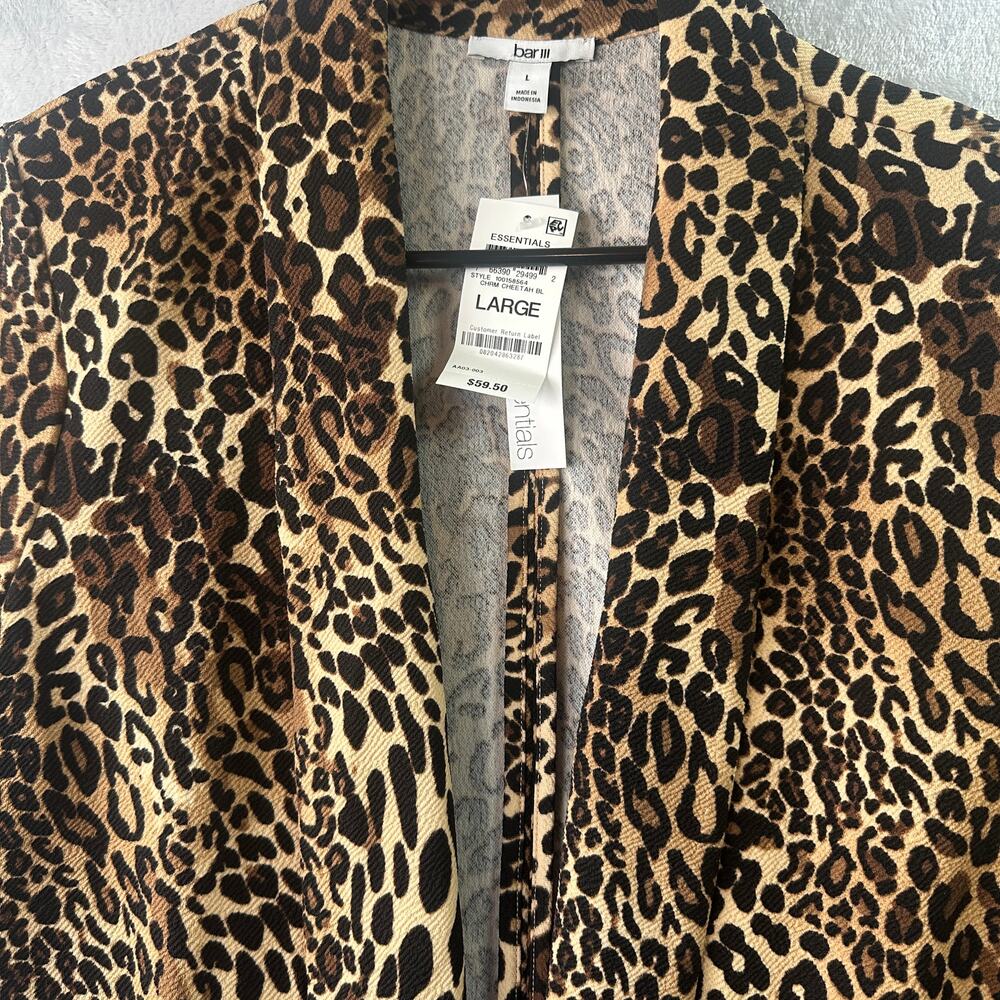 Bar III Women’s Animal Print Boyfriend Blazer Jacket - Size Large - NWT - Picture 11 of 11
